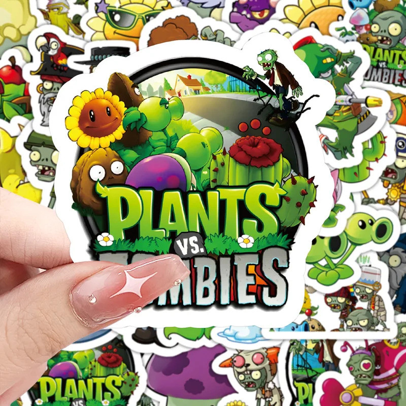 10/30/60PCS Plants vs. Zombies，PVZ Stickers Funny Shooting Game Graffiti Sticker Laptop Guitar Car B