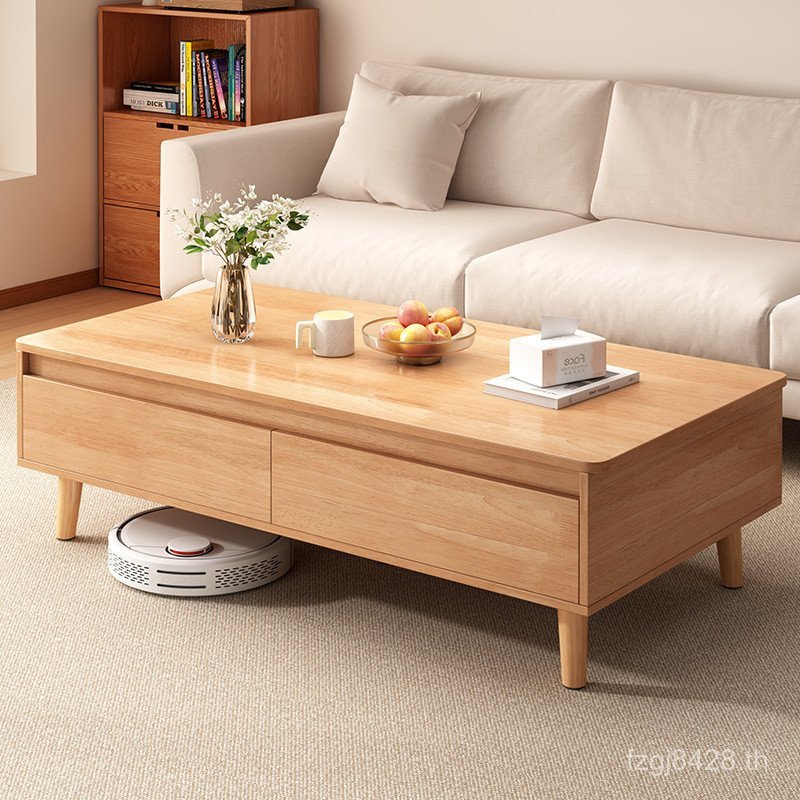 High-End Feeling 2025 Creative โต๊ะกาแฟห้องนั่งเล่นตารางในครัวเรือนโต๊ะกาแฟขนาดเล็ก Apartment Log สไ