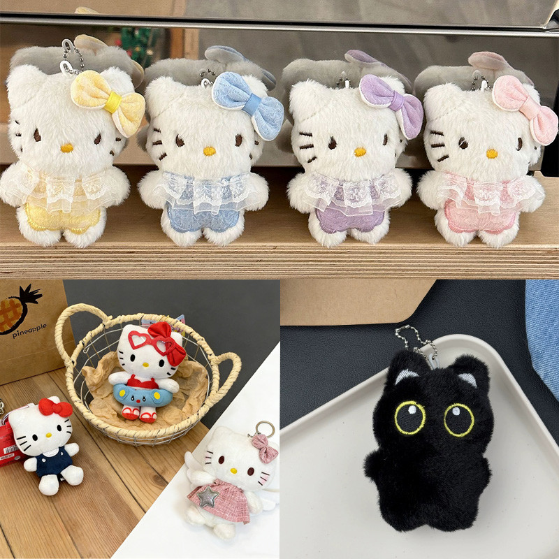 SANRIO Creative Kitty ตุ๊กตาของเล่น 13 ซม.Sanrio HelloKitty ตุ๊กตาตุ๊กตาจี้ของเล่นตกแต่ง