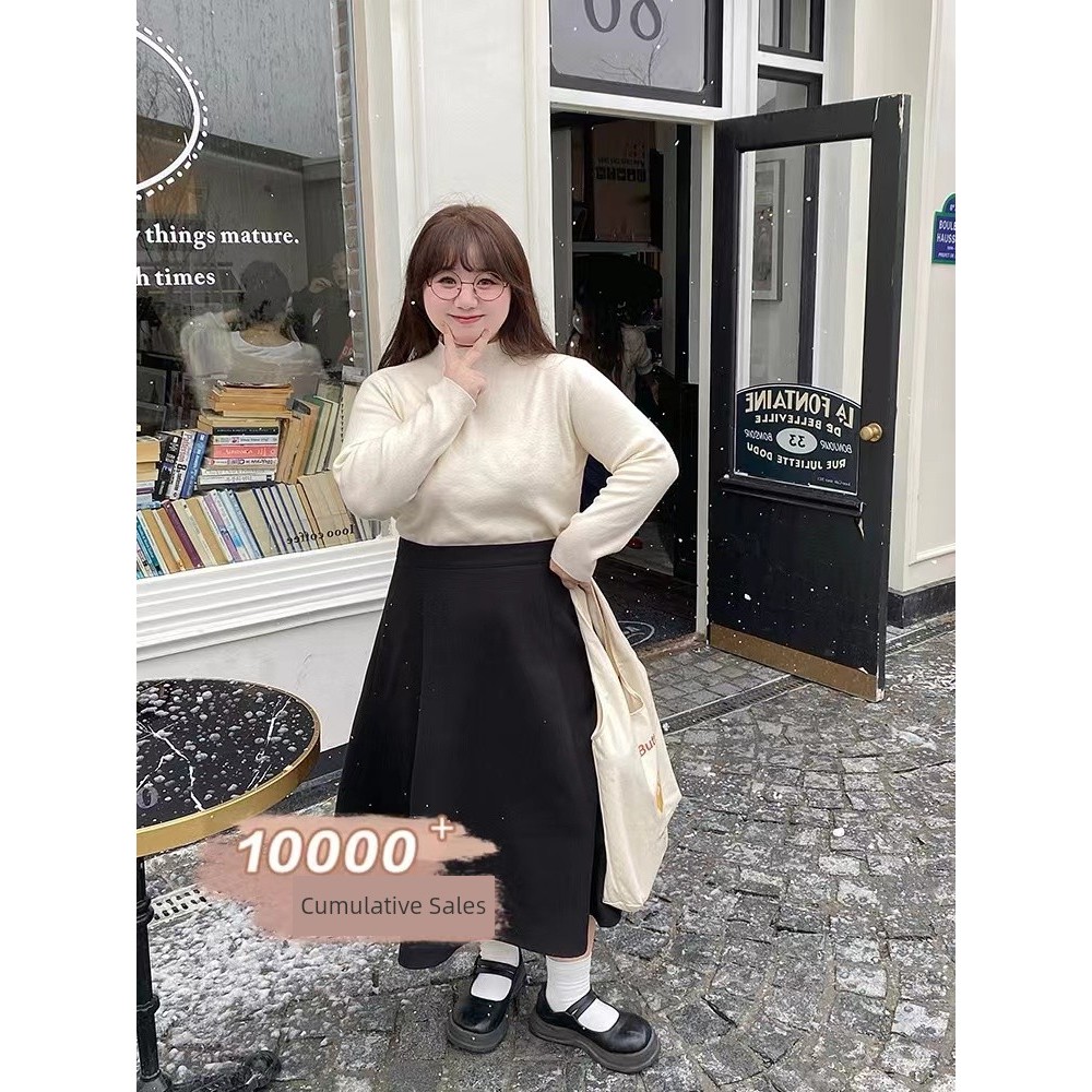 เสื้อคอเต่า เสื้อคอเต่าผู้หญิง STUDIO Spice Strip Classic Stretched Flesh-Covering Sweater