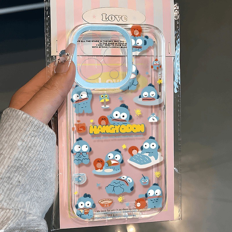 Hangyodon การ์ตูนน่ารักสุนัขดูเดิล นุ่ม เคสIPhone XR 7Plus 8 6 Plus เคส XS X Max เคสไอโฟน 12 11 15 14 13 Pro Max