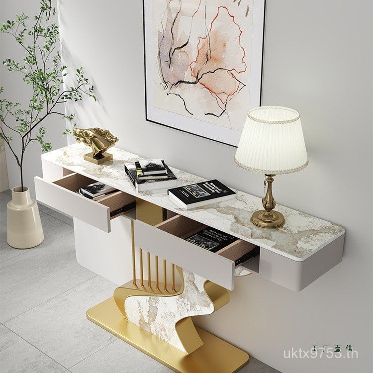 Rock Light End โมเดิร์นตู้ Luxury Art ตกแต่ง Simple Entrance ครึ่งวงกลม Foyer แฟชั่นตารางกลับ Wall V