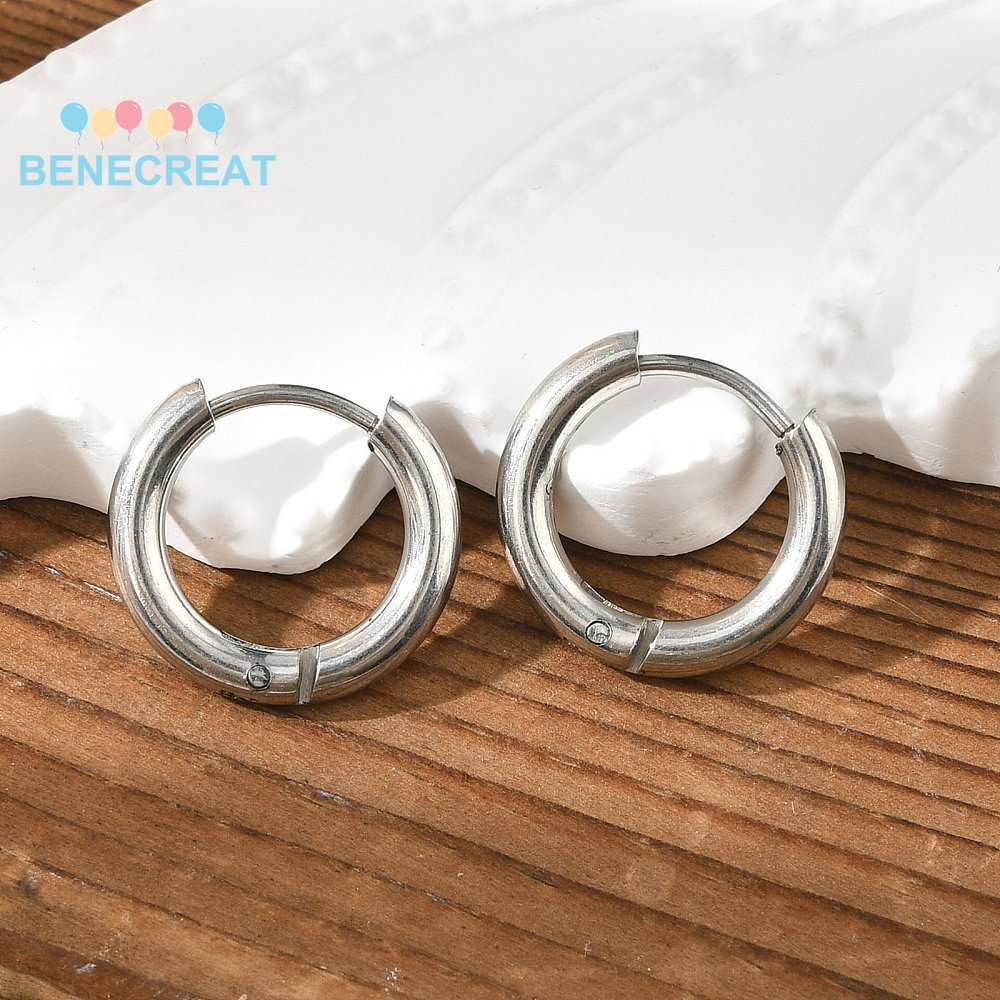 ต่างหูวงกลมสแตนเลส 316L ขนาด 14.5x14x2.5 มม. ทนทาน พร้อมให้ความเงางามถึง 10 สี