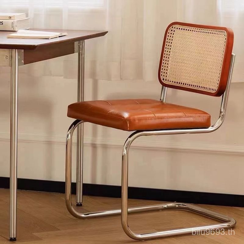 ครัวเรือน ins Cafe เก้าอี้ตาข่ายเรียบง่ายเก้าอี้หวายโรงแรม Nordic สีแดง Designer เก้าอี้ยุคกลางเก้าอ