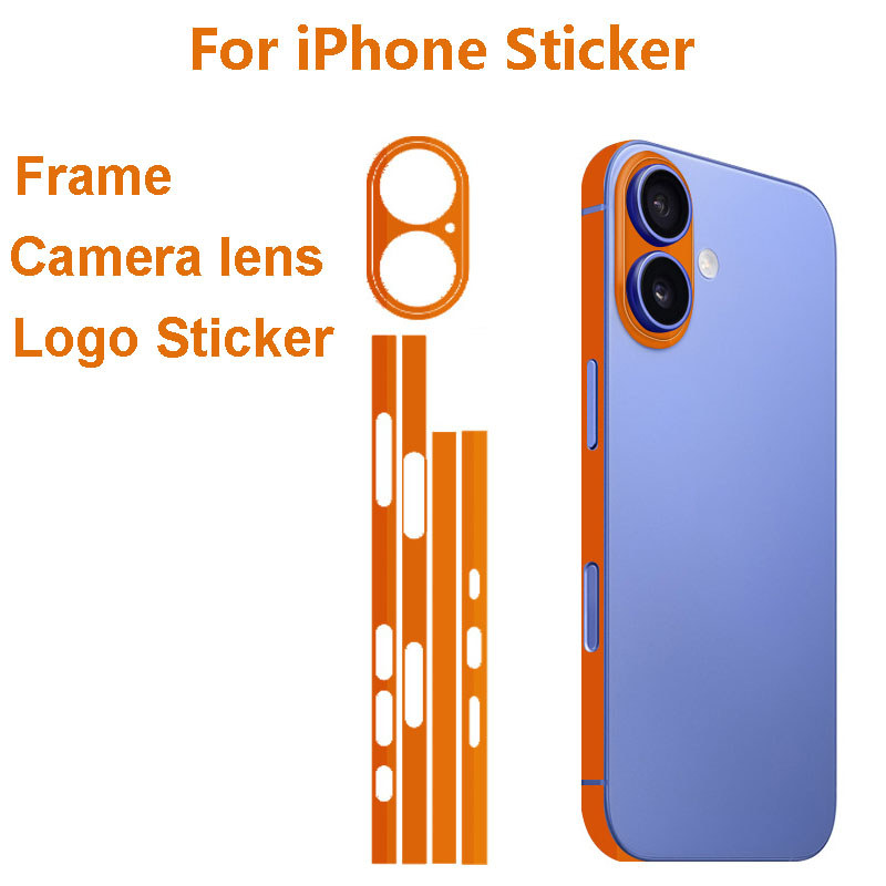 สีกราฟิกด้านข้าง ฟิล์มติดขอบโทรศัพท์ สติกเกอร์ป้องกัน รองรับ iPhone 12 13 14 15 16 17 Pro Max Ultra
