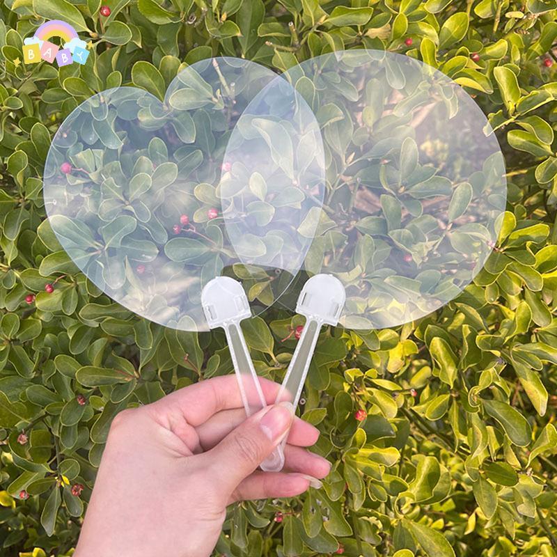 [BB-t] 10 ชิ้นพลาสติกเปล่าพัดลมโปร่งใสเด็ก DIY Art พัดลมงานแต่งงานวันเกิด Ba ของขวัญแฟนแฟนของขวัญสร้างสรรค์ใหม่