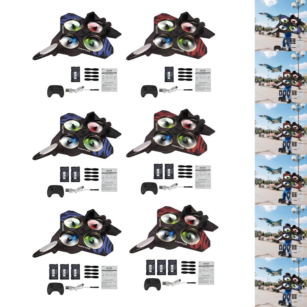 [Qklmdt] RC Glider Plane Foam Rc Fighter Jet Model with Stunt 360 องศาพลิกไฟ Led สําหรับเด็กเด็กเล่น