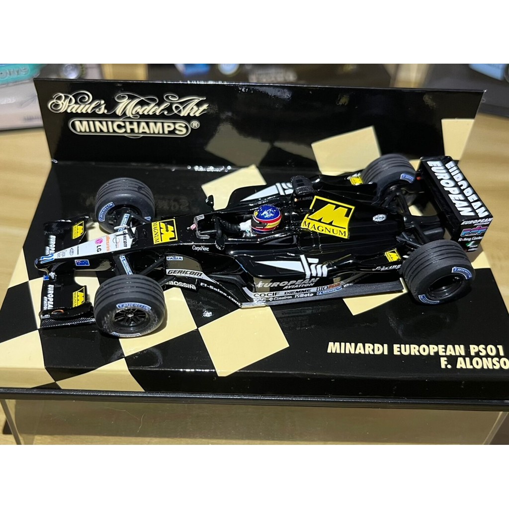 Minichamps 1/43 PS01 Alonso Mini Cut Minichamps Minnaldi Fleet 2001 PS01 Rider Rookie "Head Brother"