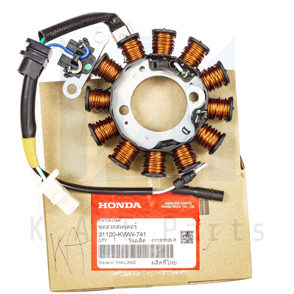 มัดไฟ,ขดลวดสเตเตอร์ เวฟ110i สตาร์ทมือ 2011-2013 แท้ศูนย์ (31120-KWW-741)