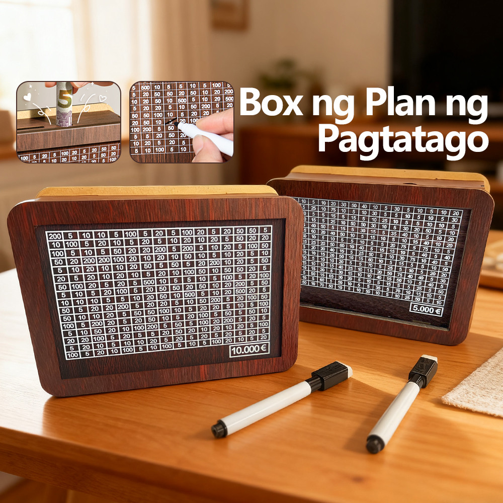 Oni กล่องเงินไม้ Piggy Bank Saving Goal Tracker Reusable Handmade Tabung Duit เด็กและผู้ใหญ่