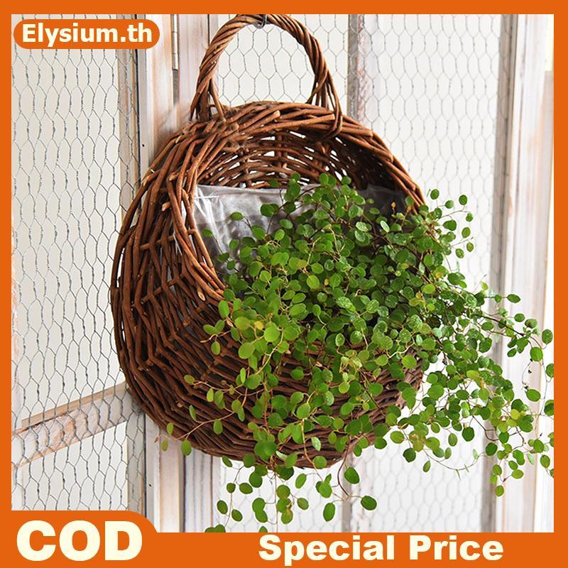 Null Hand Made Wier หวายดอกไม้ Planter แขวนผนัง Wier Rattam ตะกร้าสวน Vine หม้อพืชผู้ถือ Wall Plante