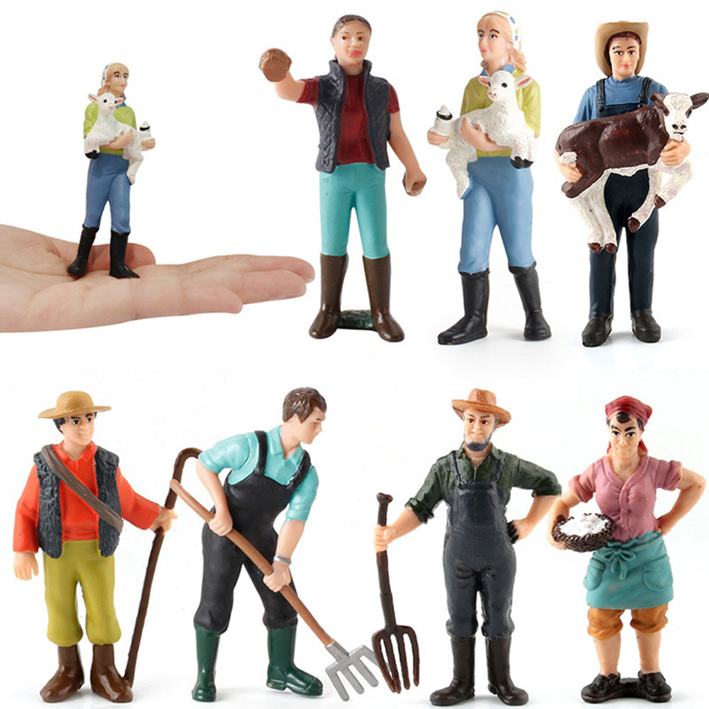[ดีที่สุด 0717] โมเดล รถไฟ ชาวนา คนเลี้ยงแกะ เพ้นท์ ตัวเลข จําลอง ฟาร์ม ยืน คน