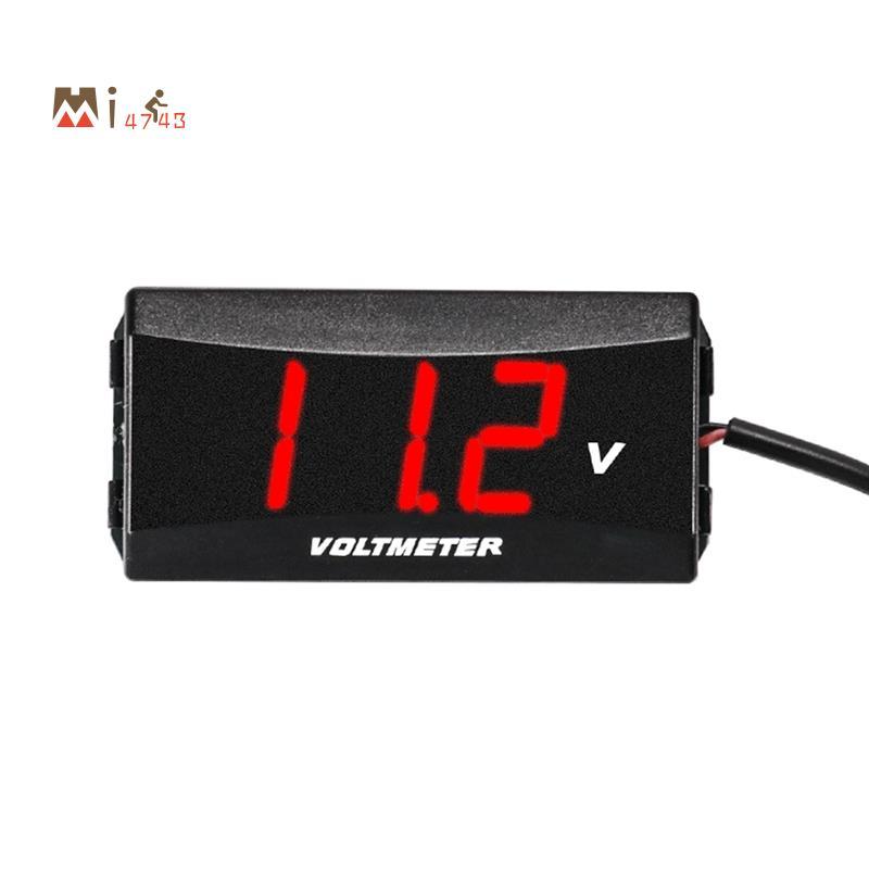 Mi4743Motorcycle Mini LED Digital Voltmeter Monitor แผงเมตรโวลต์เครื่องทดสอบแรงดันไฟฟ้าย้อนกลับการเช