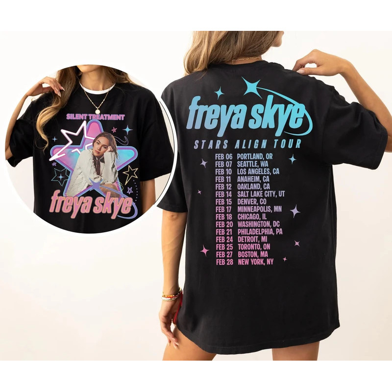 เสื้อ Retro Freya Skye Silent Treatment, เสื้อยืด Stars Align Tour 2026 Festival, Disney Channel Zom