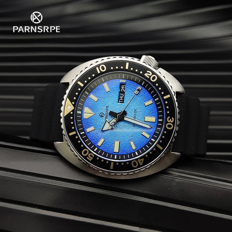 PARNSRPE Divers Luxury Mens Automatic Mechanical Watch NH36 Black Movement Aptic Dial Sapphire Glass