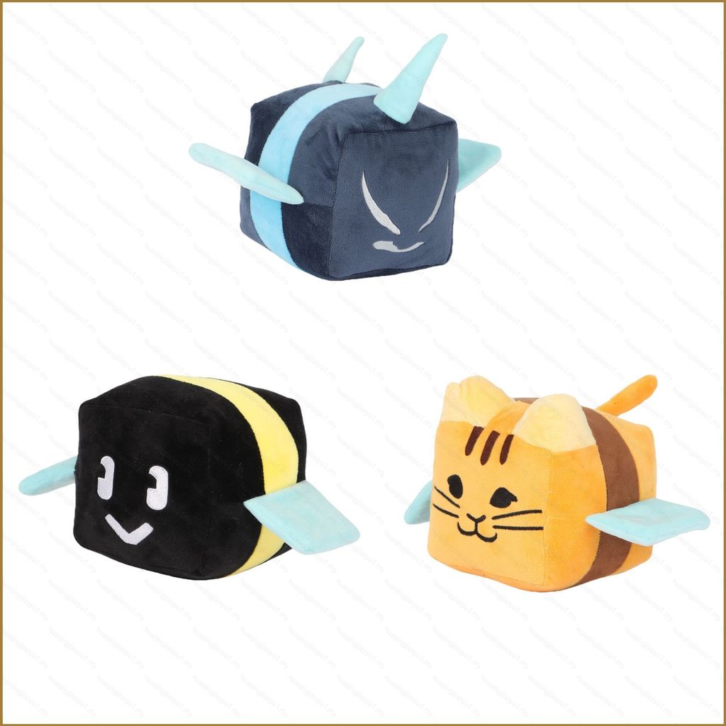HQ Roblox Bee Swarm Simulator Tabby Bee Plushie เกมอุปกรณ์ต่อพ่วง Cube-Shaped Plush Companion ตุ๊กตา