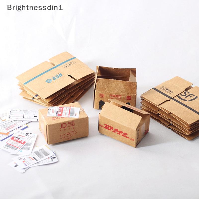 [Brightnessdin] 1Set Mini Carton Express Carton 1:12 Dollhouse Miniature Express Box Decor ของเล่น B
