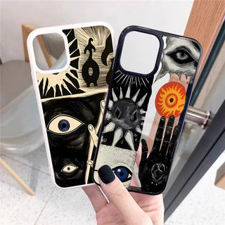 เคสอะคริลิคใสแข็งลายสัญลักษณ์ลึกลับสมัยใหม่ สำหรับ iPhone 11 12 13 14 15 16 Pro Max iPhone 13 iPhone 15 Pro Max ดีไซน์สว