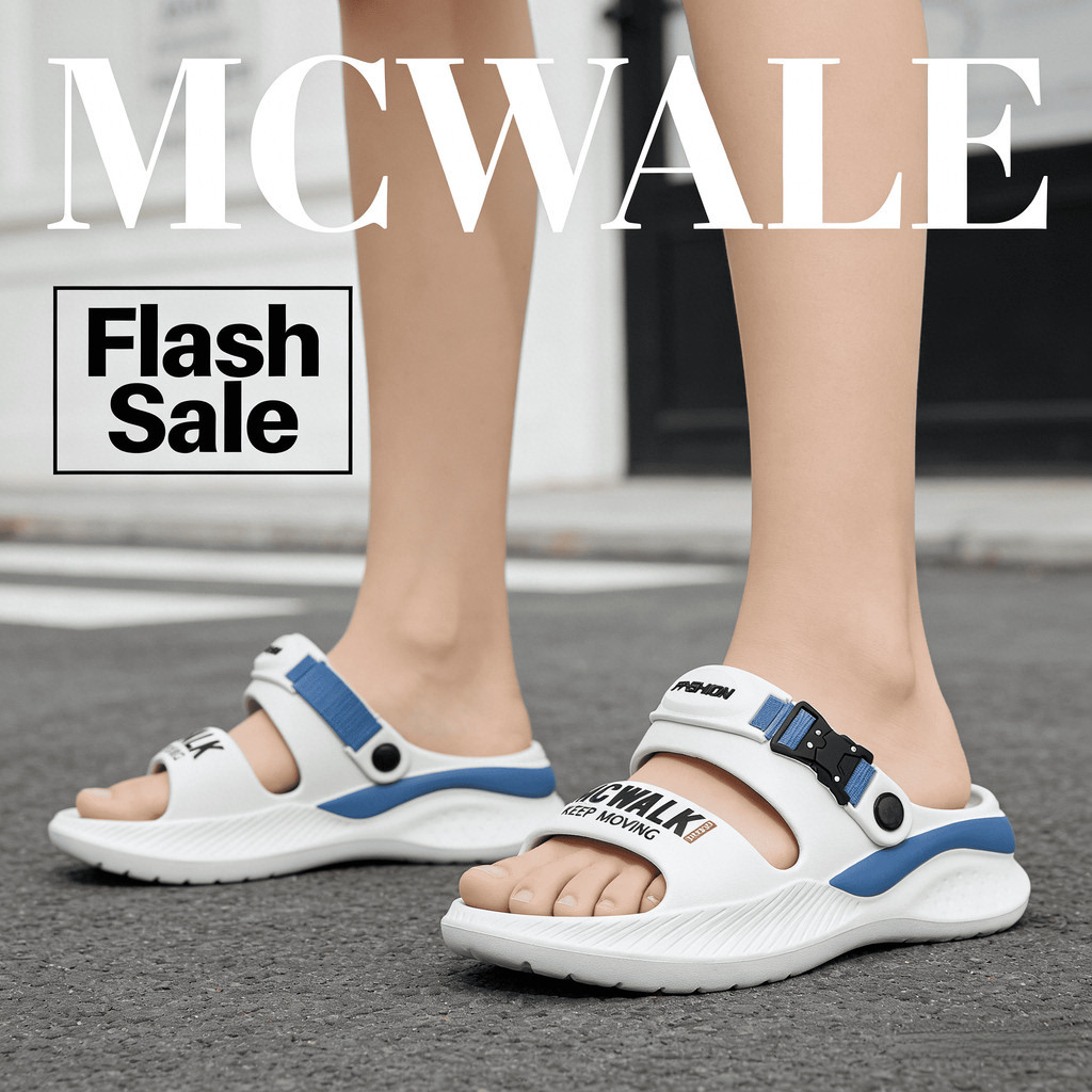 MCWALK รองเท้าแตะ EVA, รองรับส่วนโค้ง, ระงับกลิ่นกายต้านเชื้อแบคทีเรีย, Unisex, เหมาะสําหรับสวมใส่ใน