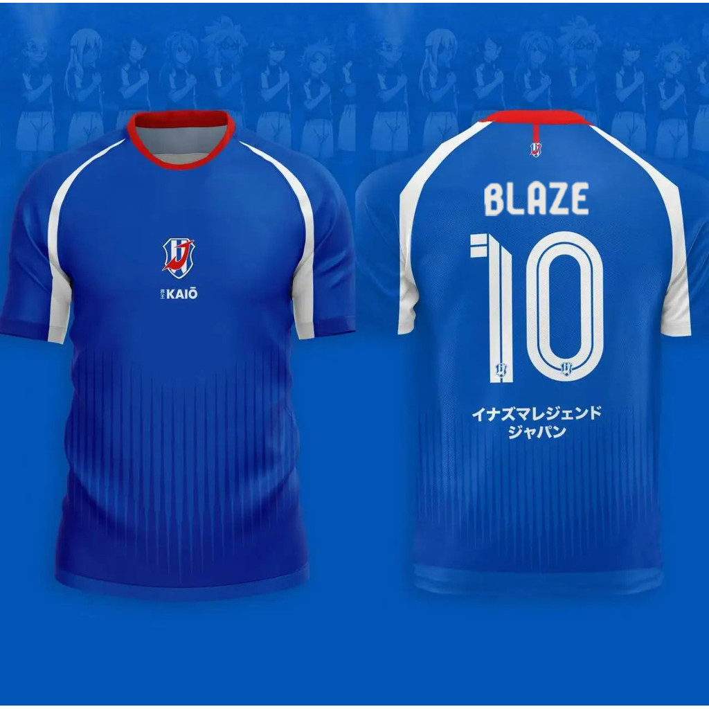เสื้อยืด anime flame Inazuma Eleven สำหรับผู้ชายและผู้หญิง ออกแบบ 3D kaio พิมพ์ลายธีมฟุตบอล เสื้อยืด