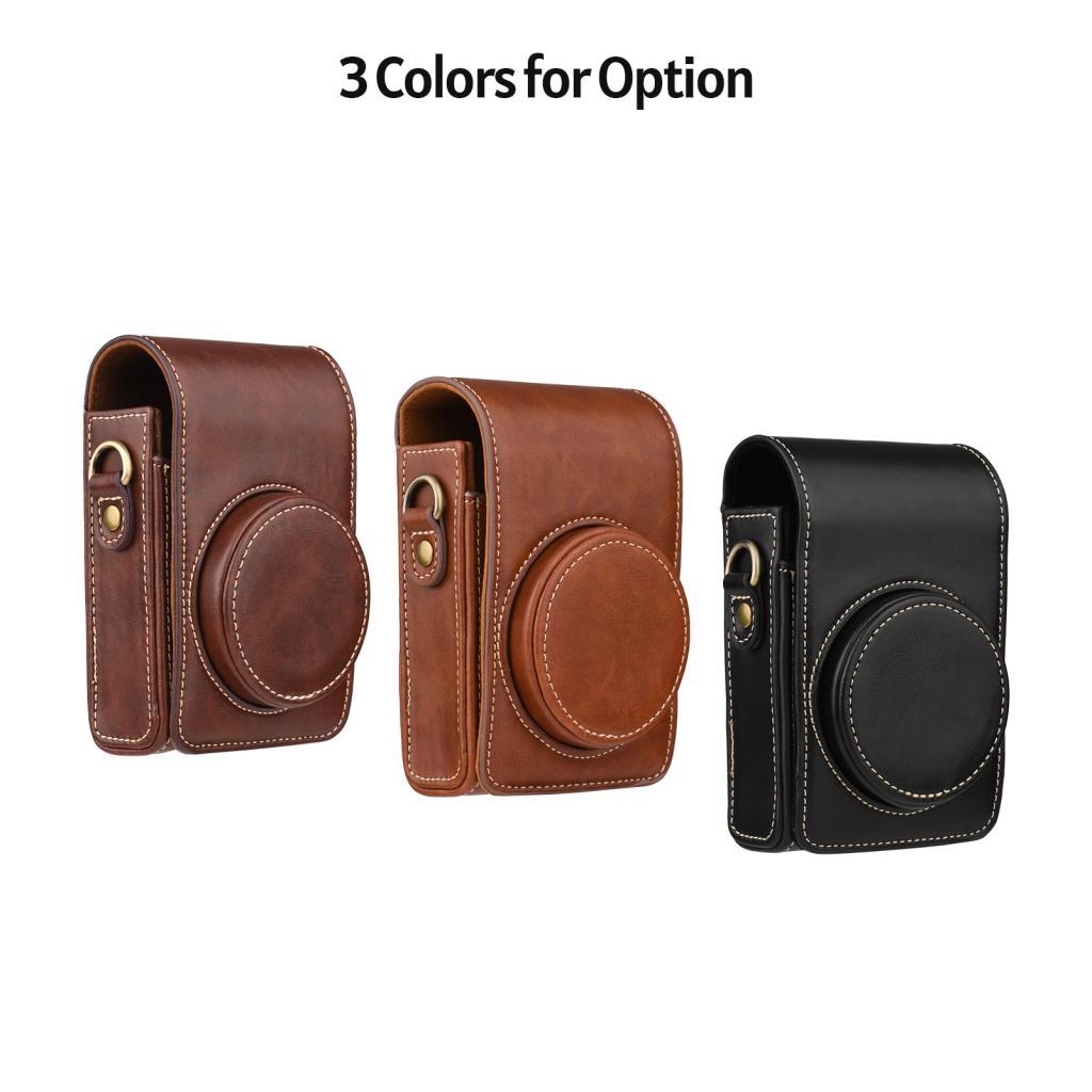 Xiulo กล้องแบบพกพากระเป๋าหนังสังเคราะห์พร้อมสายคล้องไหล่สำหรับ Sony RX100/ RX100 II/ III/ IV/ RX100V