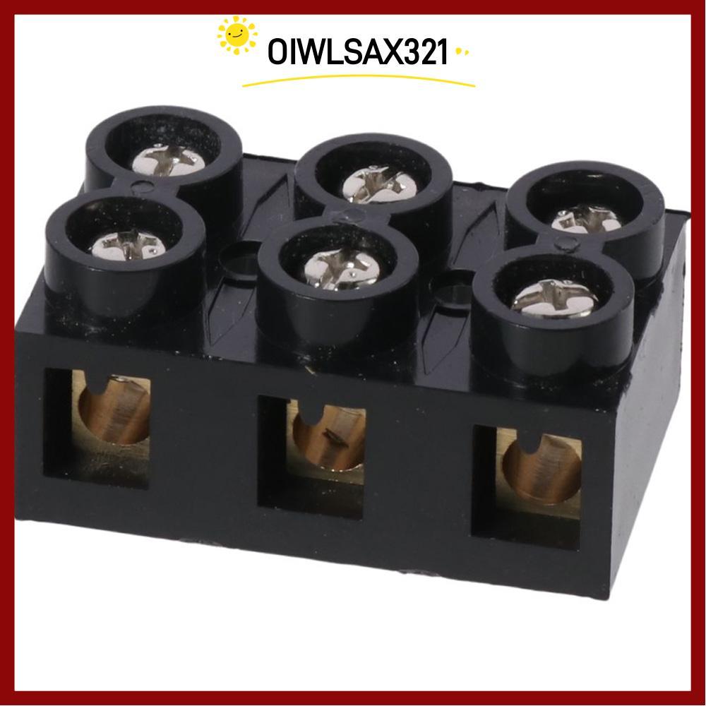 OIWLSAX321 สกรูแถบกั้นไฟฟ้า, 500V 60A Terminal Block, Terminal Post 3 ตําแหน่งสีดําคู่แถววิศวกรรมไฟฟ
