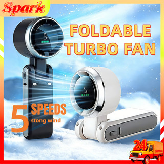 N607 3in1 Turbo Fan USB Rechargeable Foldable Easy Carry Hand-held Fan with LED Display Turbo Fan