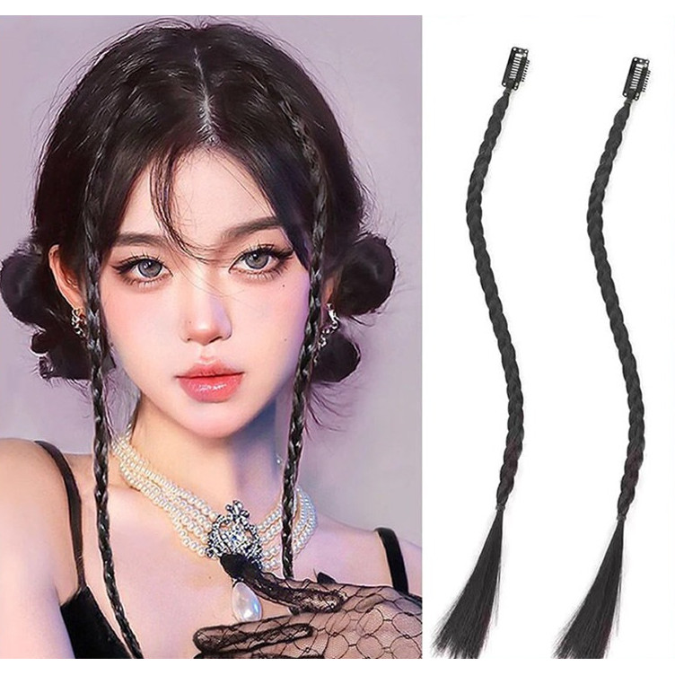 COD-ในไทย  แฮร์พีช กิ๊บเปียผม เส้นเล็ก สไตล์เกาหลี 45cm ผมเปีย