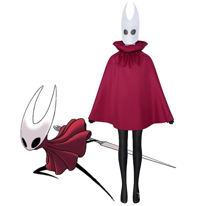 ชุดคอสเพลย์ Hornet จากเกม Hollow Knight Silksong สีแดงพร้อม Cape สำหรับผู้หญิง ใช้งานได้บนเวทีและการ