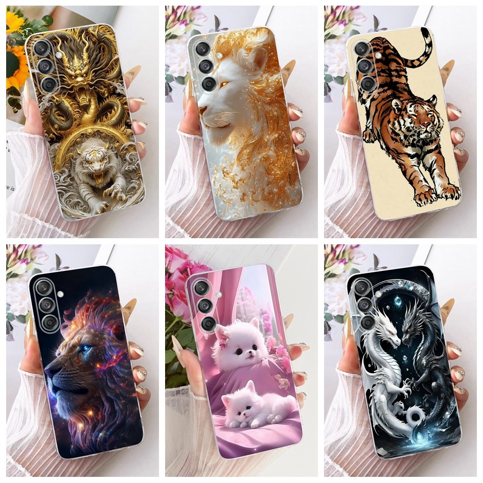 สําหรับ Samsung Galaxy M55 M55s F55 5G กรณี SM-M556B SM-M558B Cool Dragon Lion Tiger ซิลิโคนนุ่มสําห
