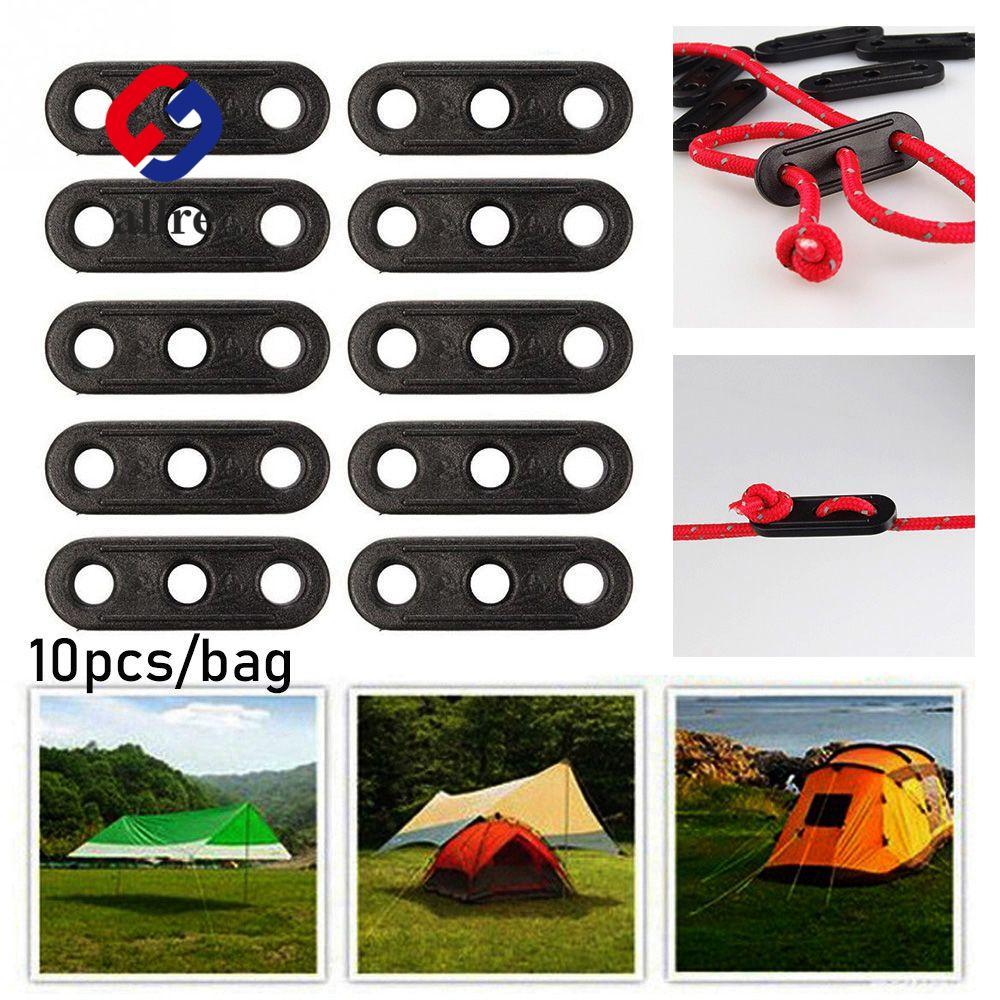 ALLRE 10 ชิ้น สายยึดม่านกันสาด แบบ Wigwam พร้อมฐานป้องกันเลื่อนและระบบปรับแรงดึง