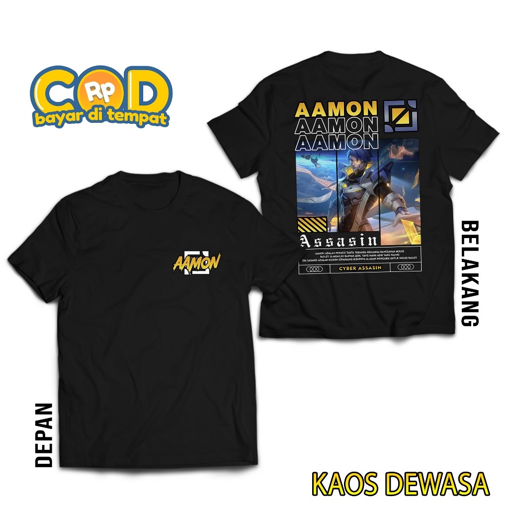 MOBILE LEGEND AAMON CYBER ASSASIN เสื้อยืด ML เสื้อยืดผู้ชายเสื้อยืดผู้ชายและผู้หญิง TOPS