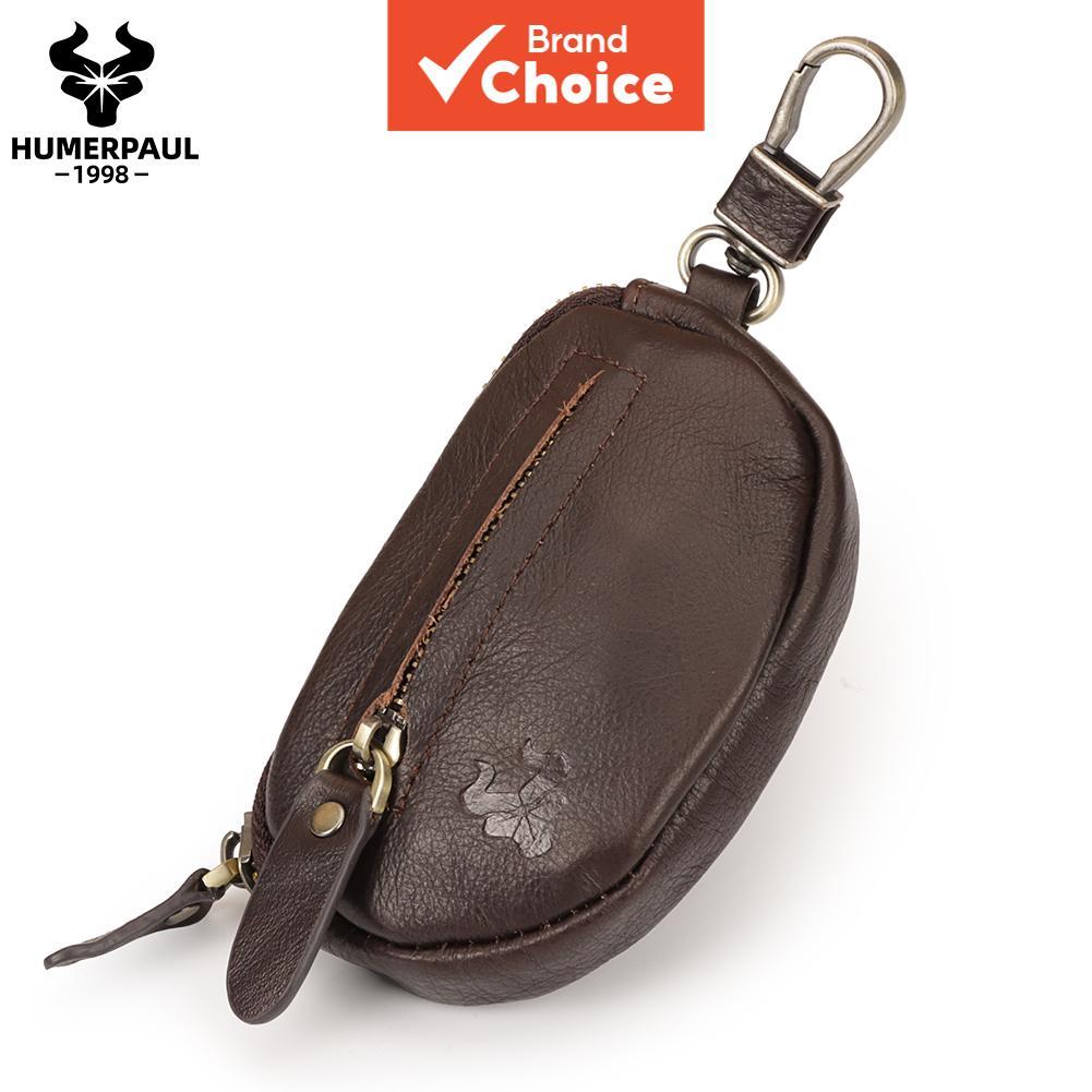 ฮิวเมอร์พอล กระเป๋าใส่เหรียญหนังแท้ผู้ชายสั้นมินิกระเป๋าสตางค์กระเป๋ากุญแจซิปแยกกรณีกุญแจรถ บีพี807