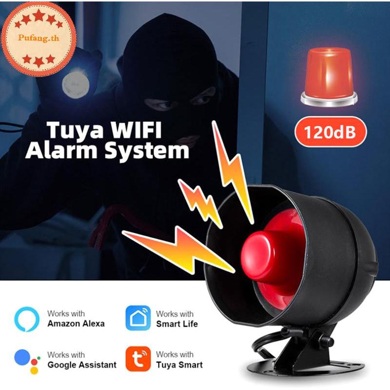 PUFANG WiFi Siren Alarm System ไร้สายเสียงดัง Alert Siren Kit Smart Life Sirenpatible สําหรับ Home S