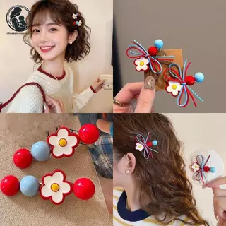【กรุงเทพจัดส่งสินค้า】แฟชั่นประดับผมมาใหม่ กิ๊บหนีบผม กิ๊บติดผมโบว์ลายดอกไม้