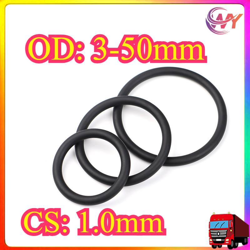 CS1.0mm แหวนยางซีล O-ring O-ring OD3-50mm แหวนซีลน้ํามันไนไตรล์ปะเก็นสีดํากันน้ําและทนอุณหภูมิสูงWY-