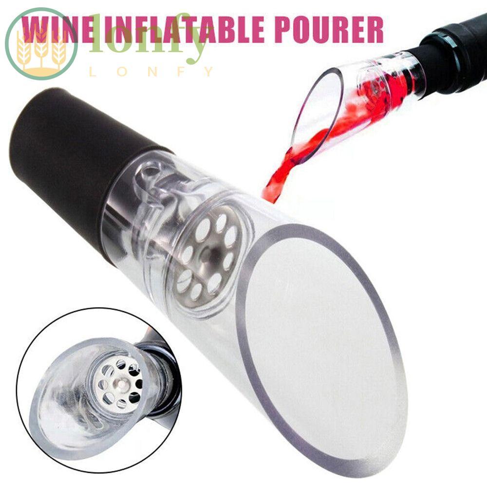 LONFY Drink inflatable pourer, Quick Instant Aeration Drink Pourer, Plastic Pourer Spout Red Drink