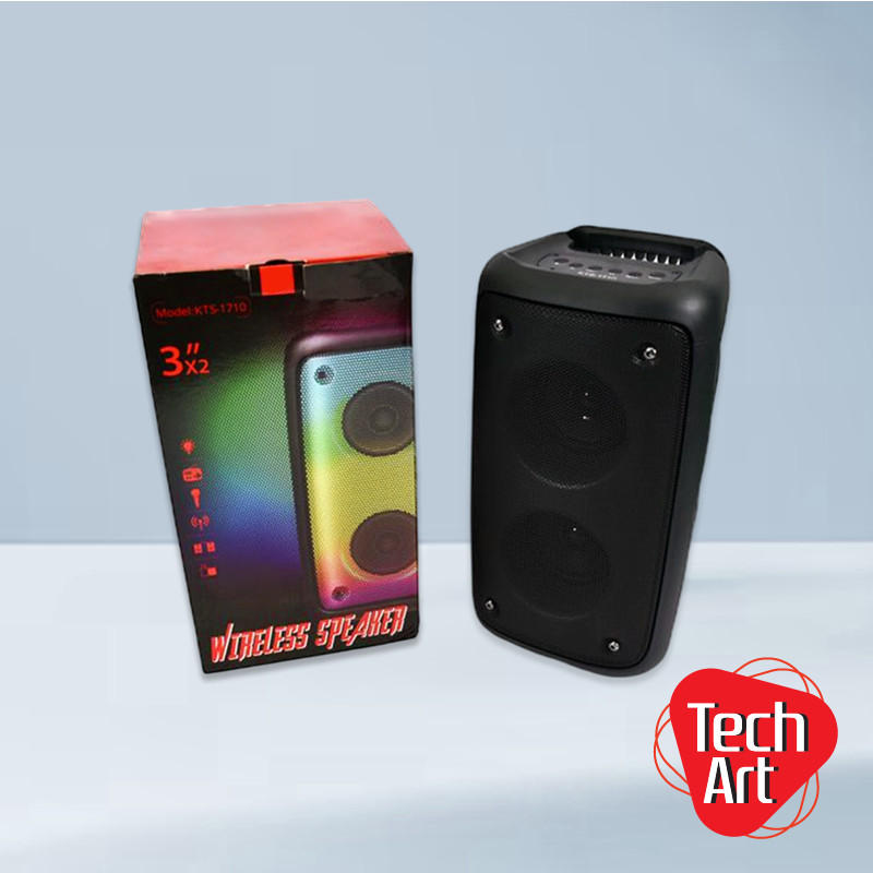 ลำโพงบลูทูธ KBroad รุ่น KTS-1710 เสียงเบสแน่น ปรับไฟ LED ได้ รองรับไมค์สาย