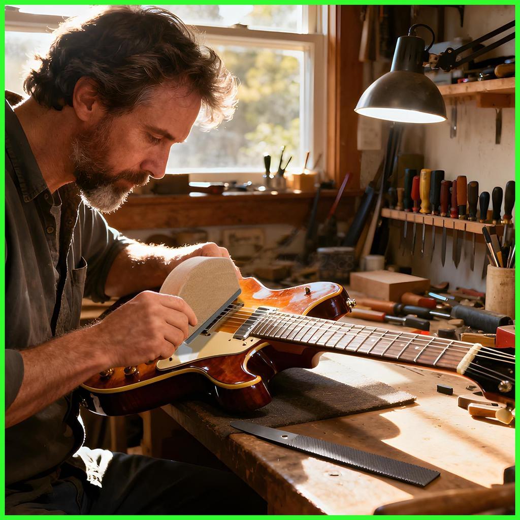 Fret Crowning File แบนตรวจสอบเบสกีตาร์ Fret Leveler Sanding File สําหรับ Home Workshoph