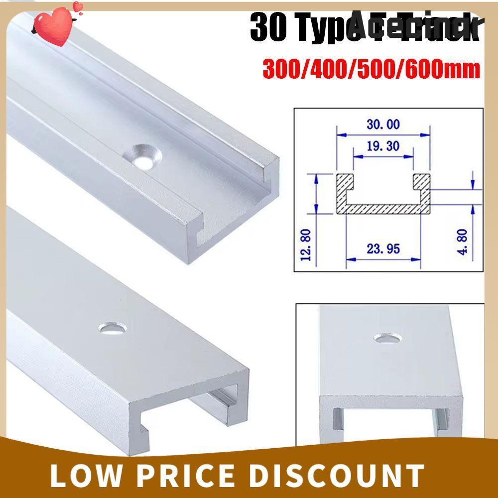 ACECINAR 1 ชิ้น T-Slot Track, 300-600 มิลลิเมตร T Slider Fixture Slot สไลด์ T-Track, ทนทาน 30 ประเภท