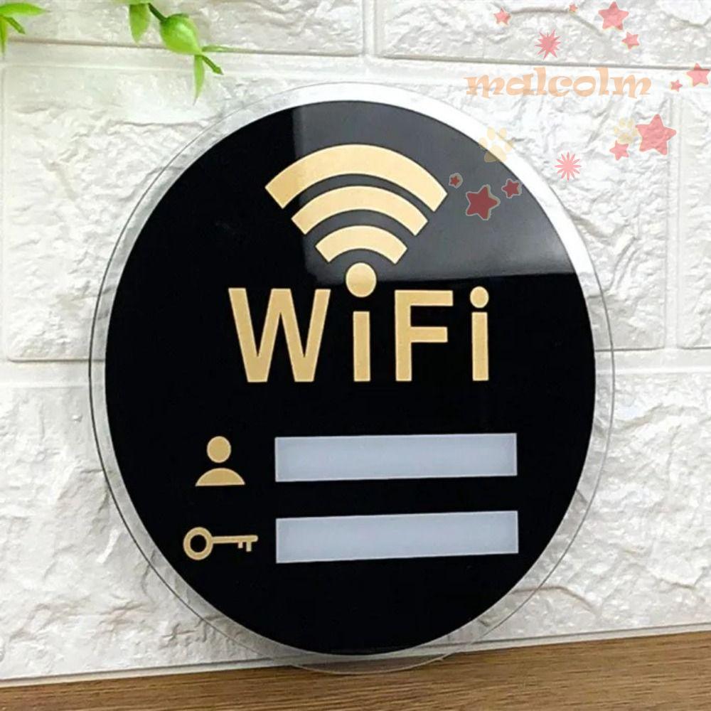 MALCOLM สติ๊กเกอร์ติดผนัง 3D, ทนต่อการตกสะดวกป้าย WIFI, ป้ายไร้สายเขียนด้วยลายมือเขียนซ้ําได้ Wifi สังเกตบอร์ดสาธารณะวาง