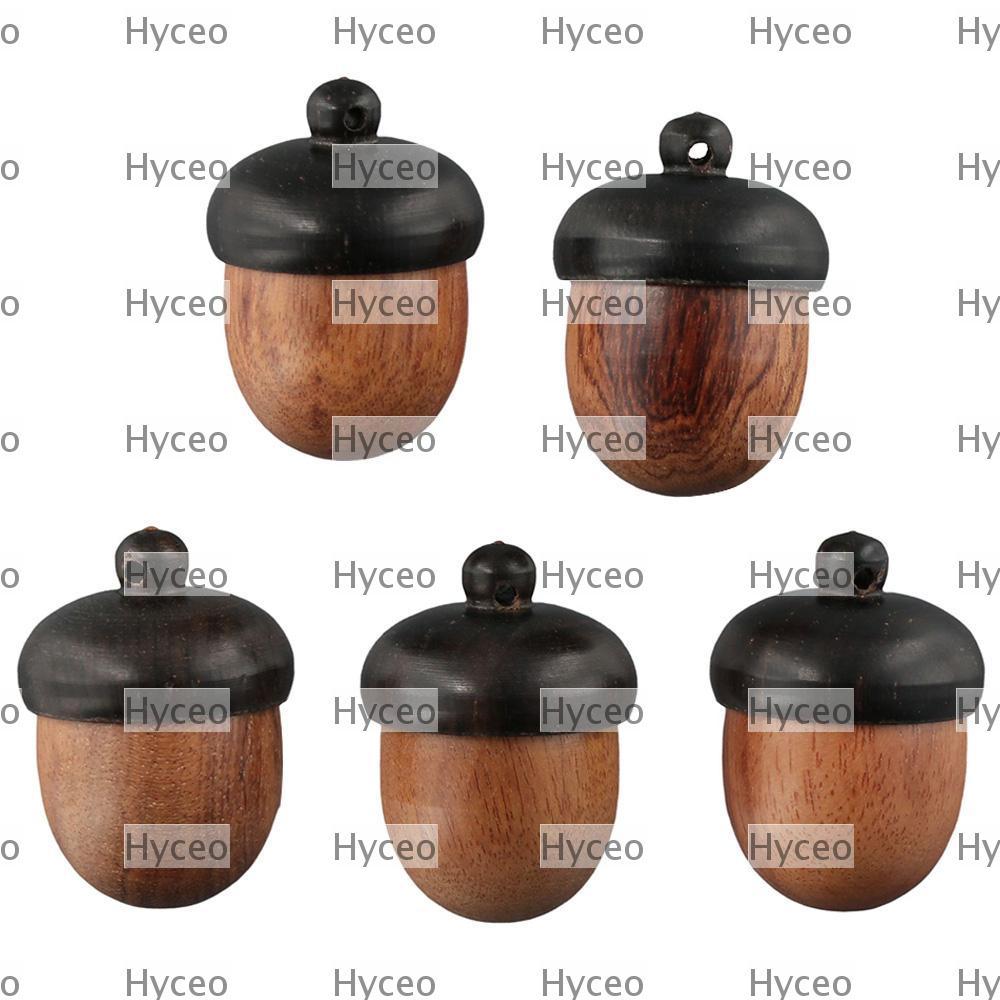 HYCEO Acorn Nut Box, จี้ตัดการเชื่อมต่อ Acorn Charms, DIY Camel ไม้หัตถกรรมเครื่องประดับทํา