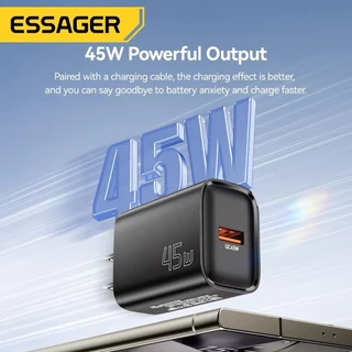 Essager 45W PD USB-A Fast Charger รองรับ Super Charging QC3.0 Wall Charger สําหรับ Android Samsung Xiaomi B12 A04