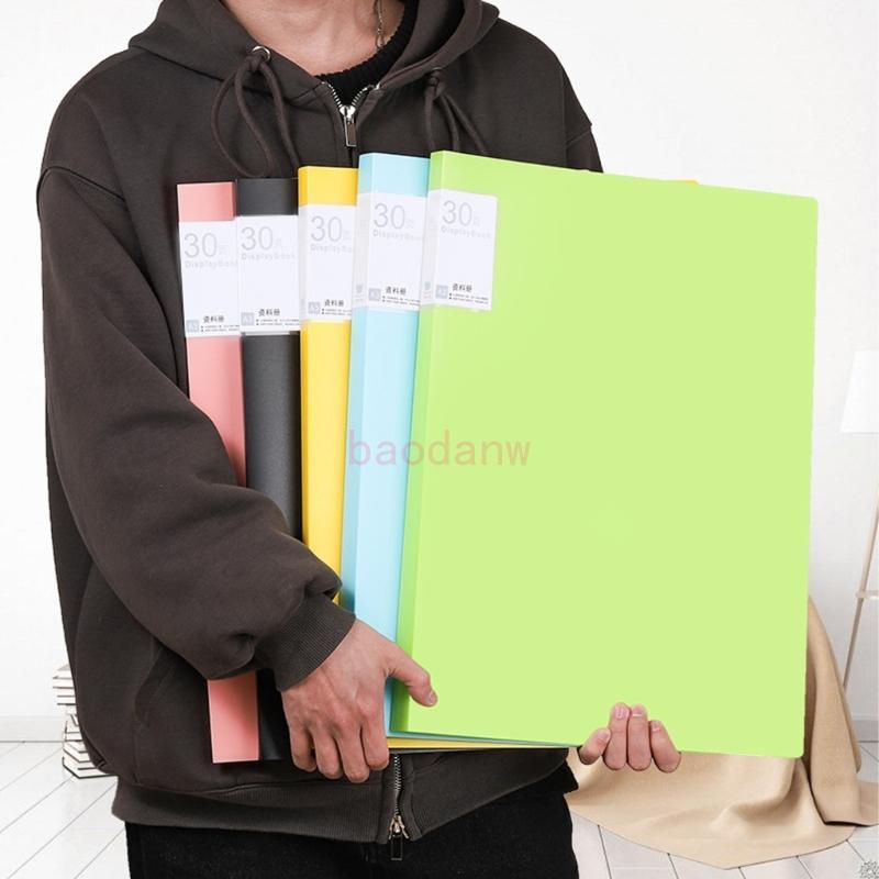 BDW A2 A 3 4K Display Folders Presentation Folder with Plastic Sleeve Portfolios Folder for Office
