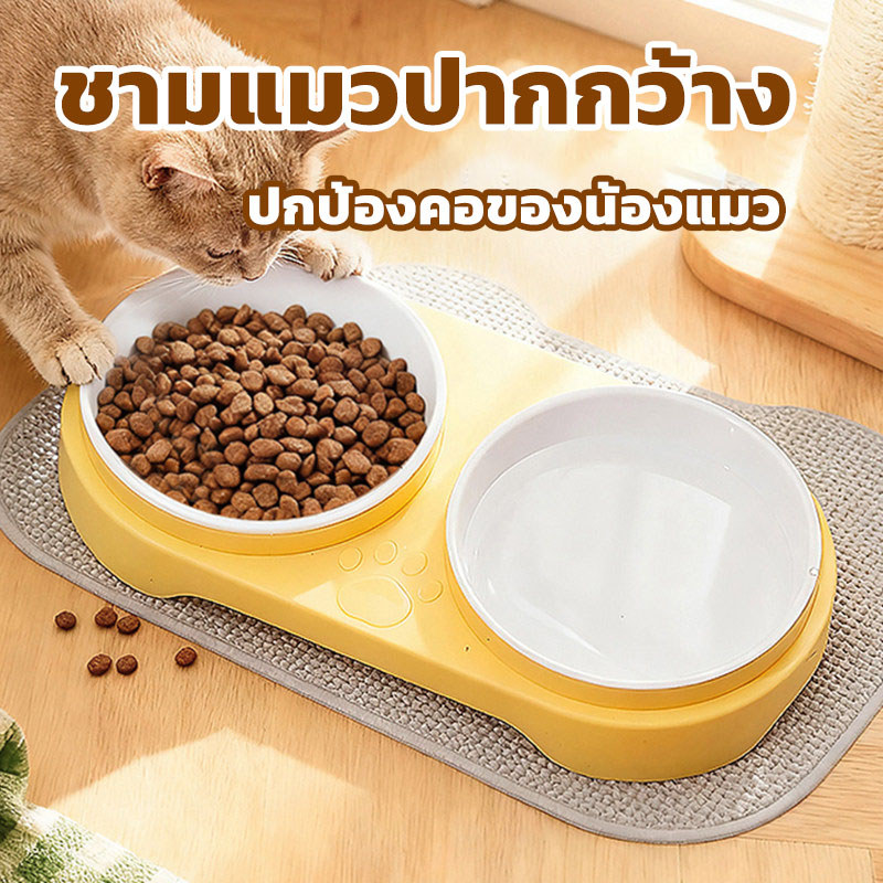 ชามหน้าแมว ชามกันมด 2หลุม ชามหน้าแมว ชามถอดแยกได้ ที่ให้อาหารที่ให้น้ำสัตว์เลี้ยงกันมด  ชามอาหารแมว ชามข้าวสุนัข
