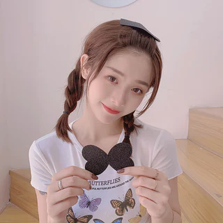 สติกเกอร์ตกแต่งผมสำหรับผู้หญิง แบบตีนตุ๊กแก สีดำ แพ็ค 4 ชิ้น