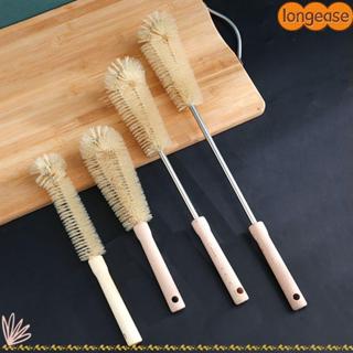 ลอง ขวดแปรงอุปกรณ์ครัวด้ามไม้ทําความสะอาดกระจกแบบใช้ซ้ําได้