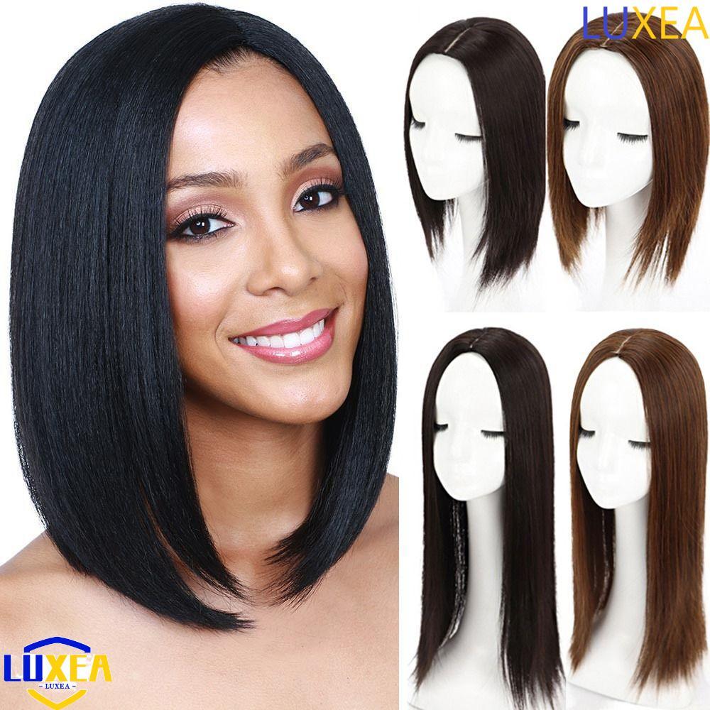 LUXEA Topper Hairpiece ผมสังเคราะห์ที่ดูเป็นธรรมชาติ สำหรับปิดผมขาวและเสริมผม สไตล์ผมยาวตรงสำหรับผู้หญิง