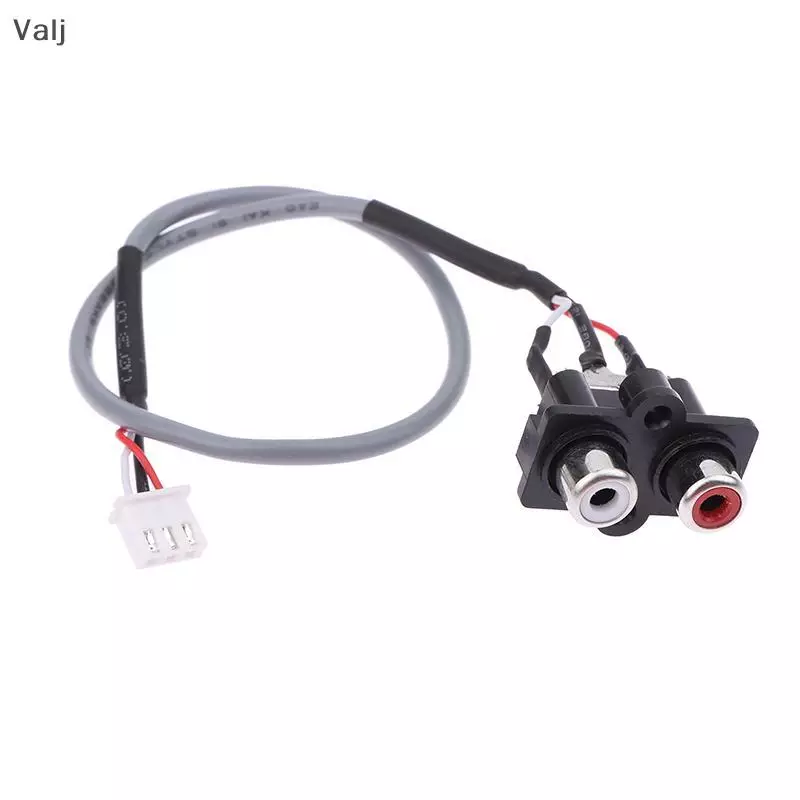 สายสัญญาณเสียง30ซม. 2 RCA ไปยัง XH2.54MM-3PIN ช่องเสียบอินพุตเสียงส่วนต่อประสานสัญญาณเสียงสำหรับแผงเครื่องขยายเสียง