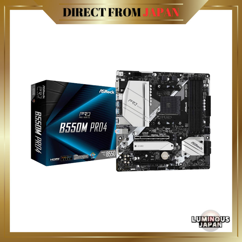 ASRock B550M Pro4 Micro ATX Motherboard for AMD Ryzen 5000 Series (Socket AM4) — B550 Chipset (Offic